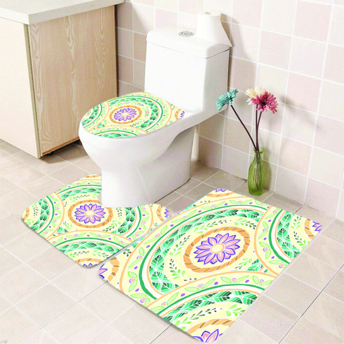 Purple Flower Bath Mat - Image 1