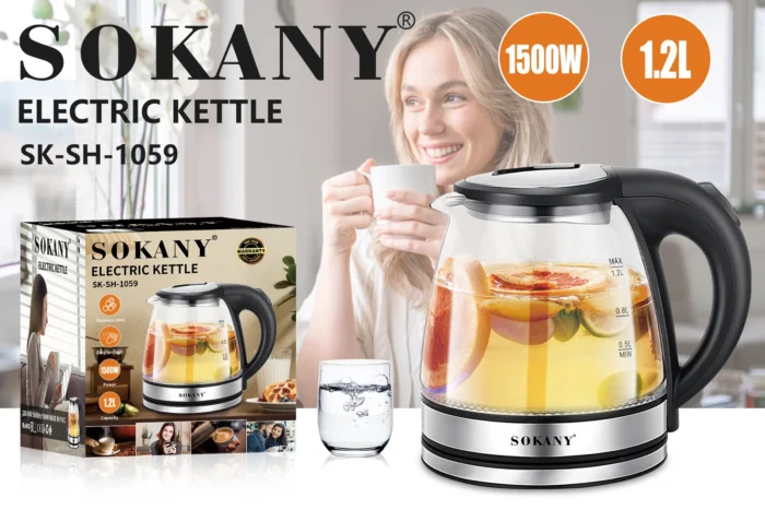 GlassPyrex Electric Kettle 1.2 Liter - 1500 W - Image 2