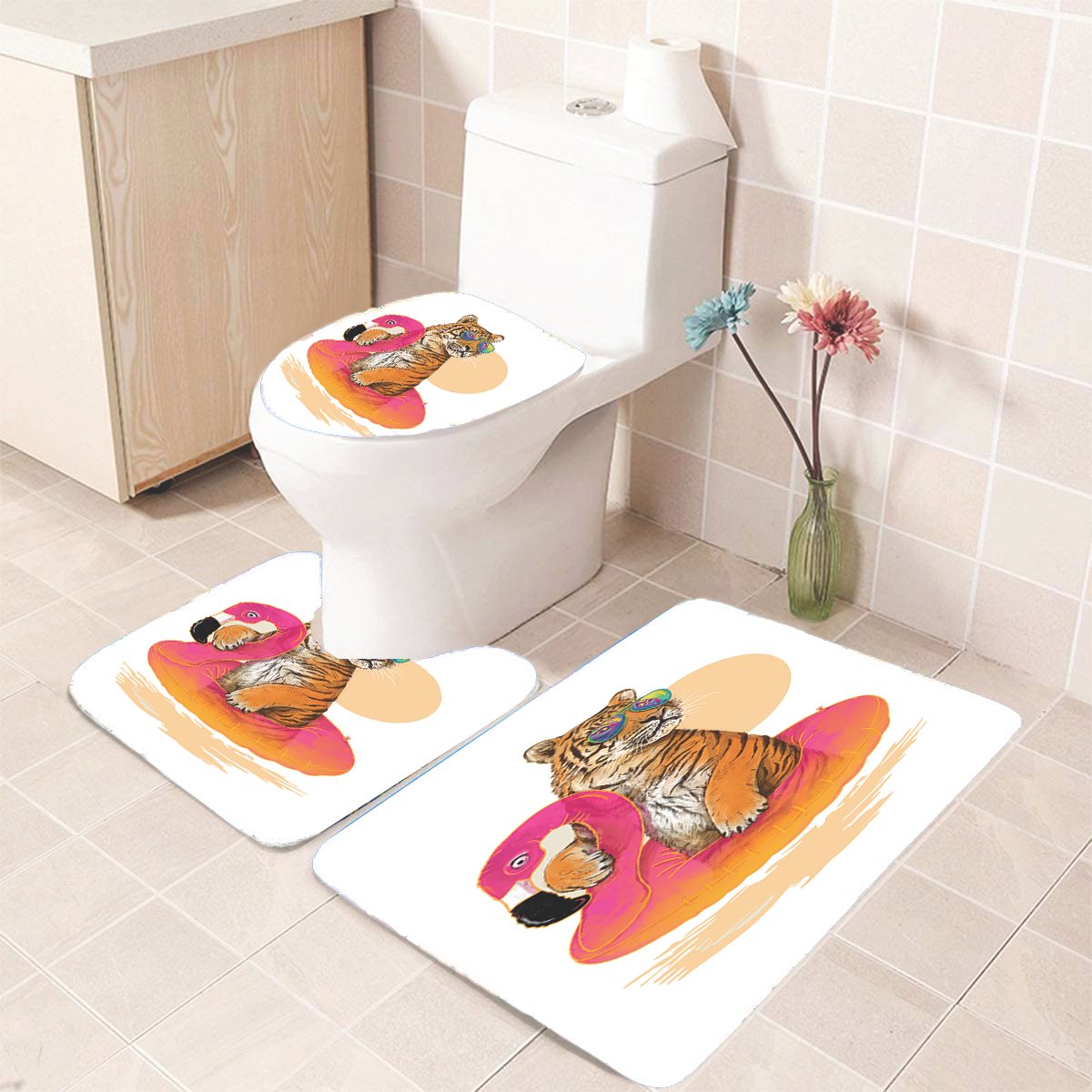 Cute Tiger Bath Mat