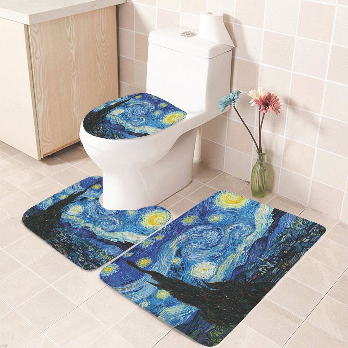 vincent van gogh art bath mat