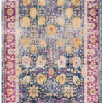 سجاد ريسبشن مودرن ألوان زاهية أزرق وفوشيا بنقوش كلاسيكية - تيتسا كرافت Teesta Crafts