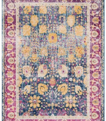 سجاد ريسبشن مودرن ألوان زاهية أزرق وفوشيا بنقوش كلاسيكية - تيتسا كرافت Teesta Crafts
